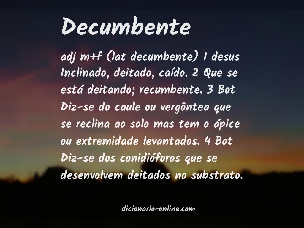 Significado de decumbente