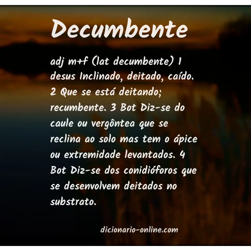 Significado de decumbente