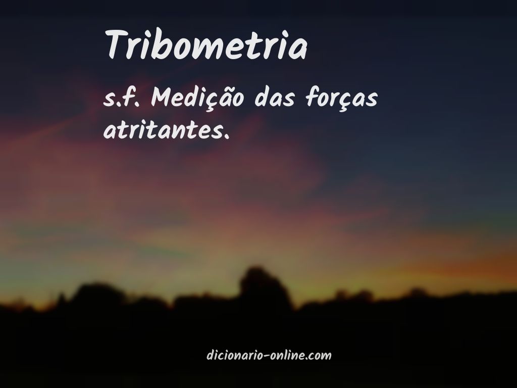 Significado de tribometria