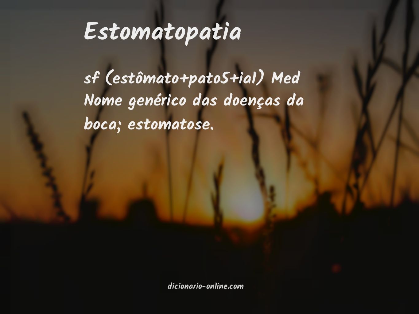 Significado de estomatopatia