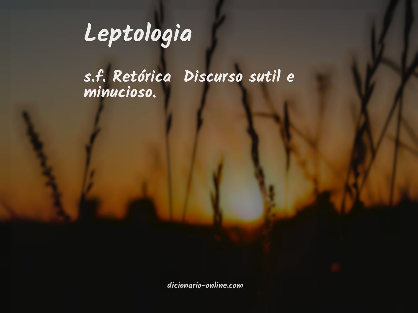 Significado de leptologia