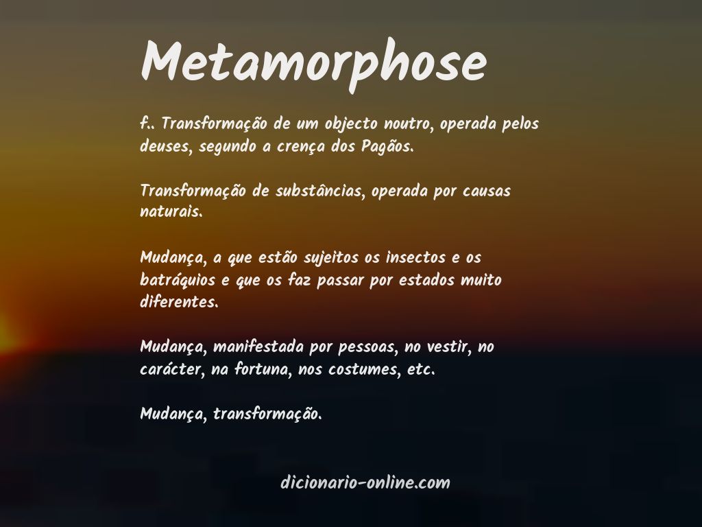 Significado de metamorphose