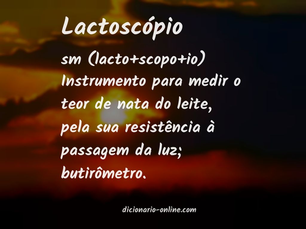 Significado de lactoscópio