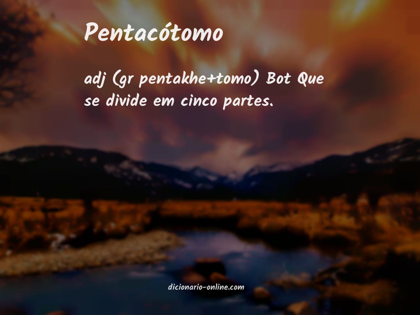 Significado de pentacótomo