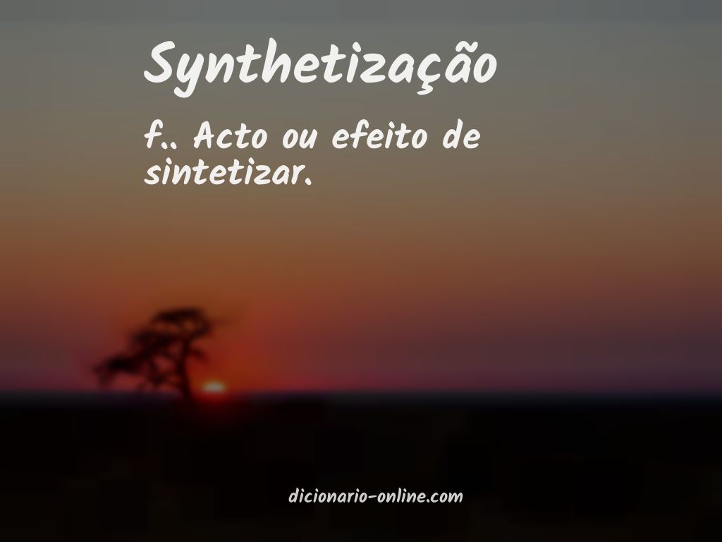 Significado de synthetização