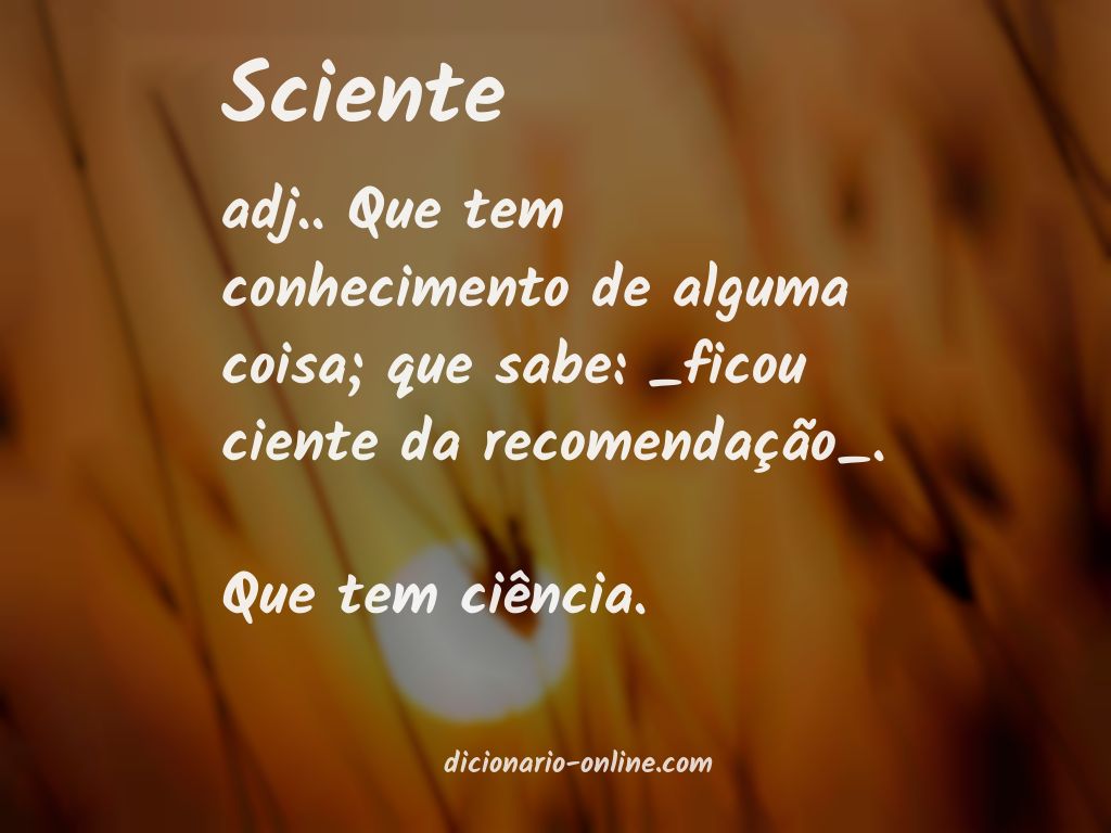 Significado de sciente