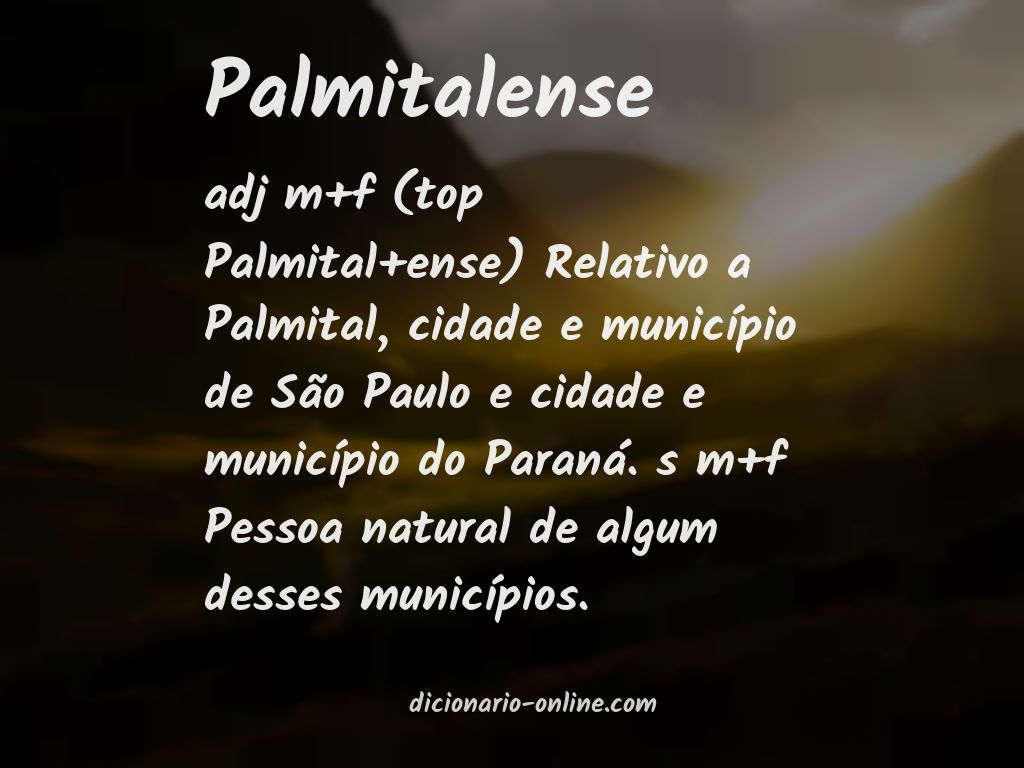 Significado de palmitalense