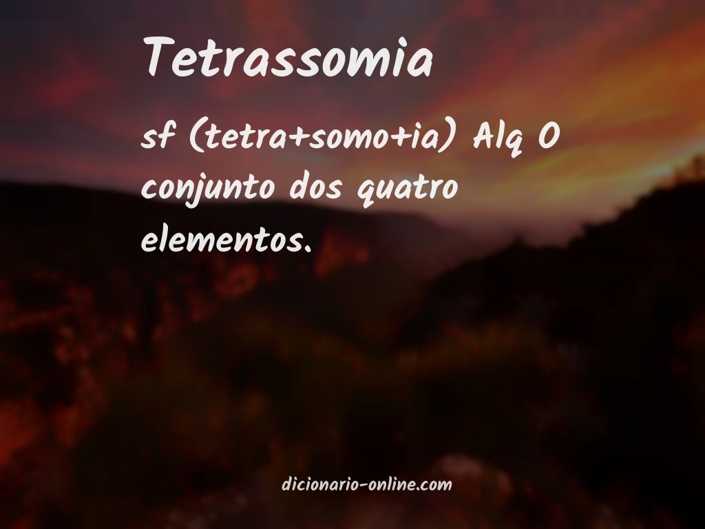 Significado de tetrassomia