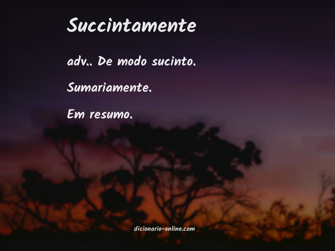 Significado de succintamente