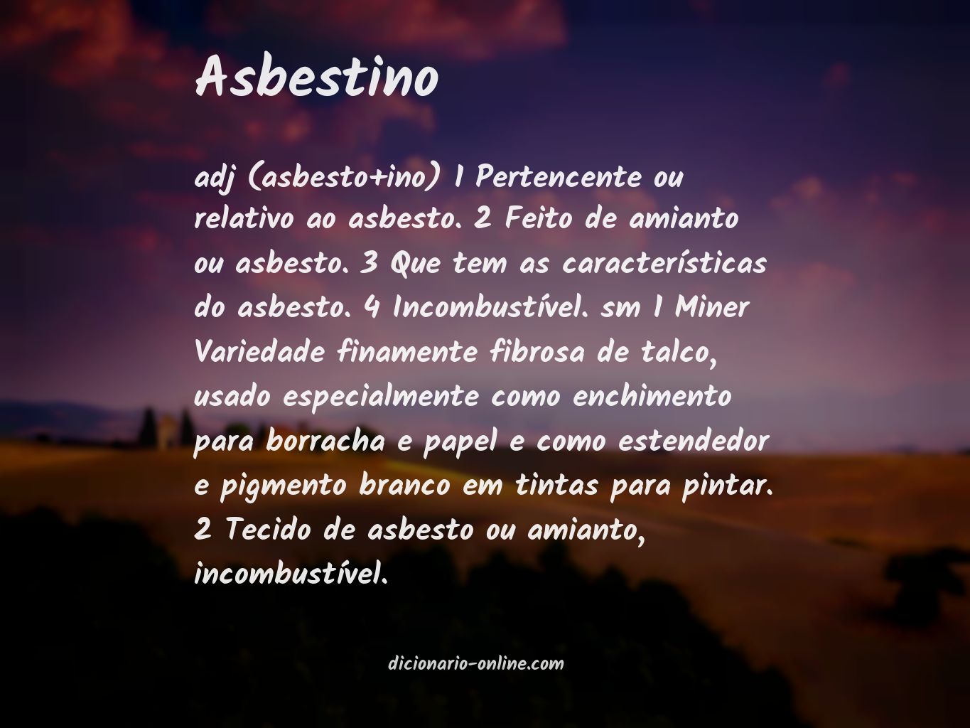 Significado de asbestino