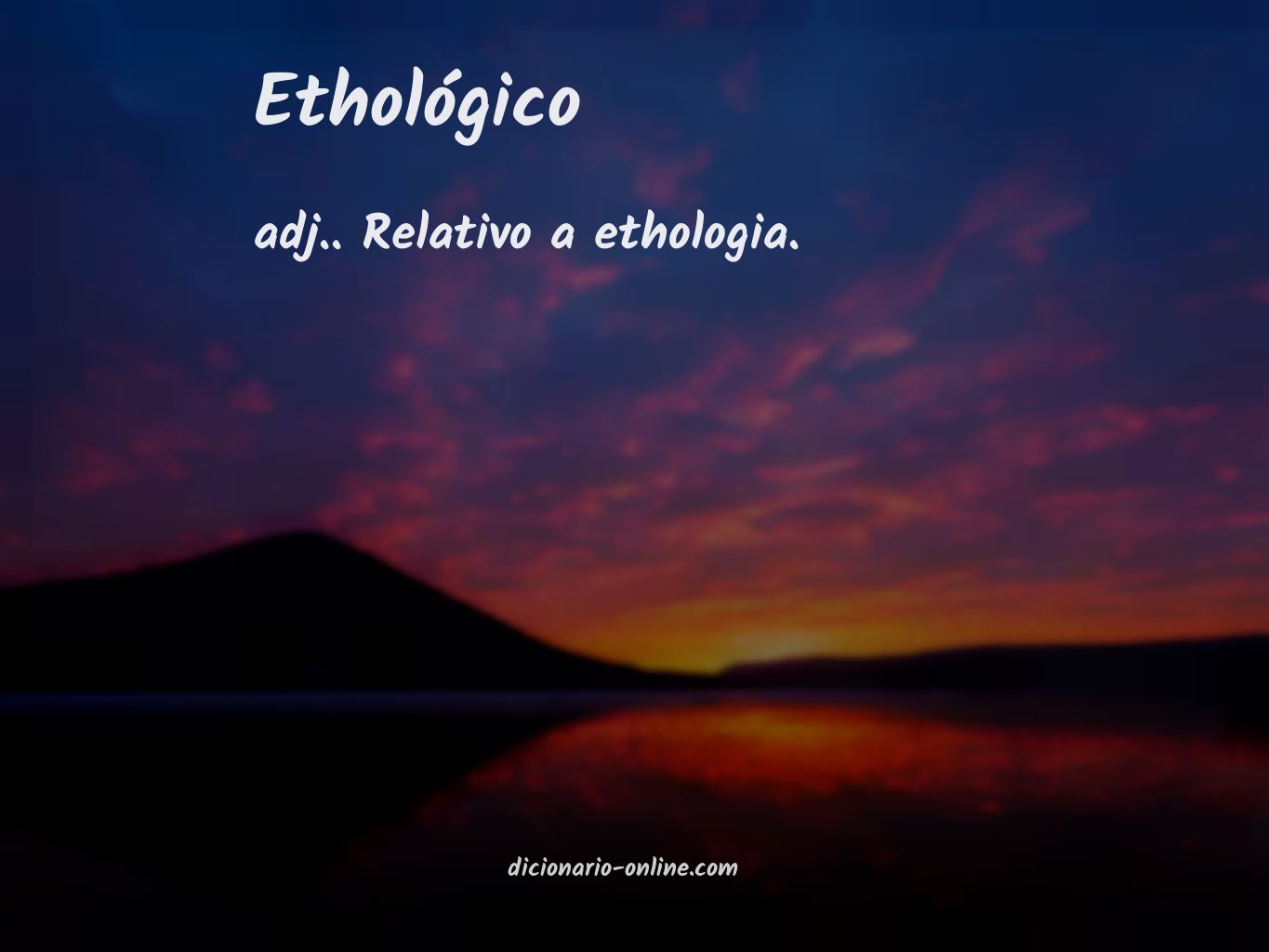 Significado de ethológico