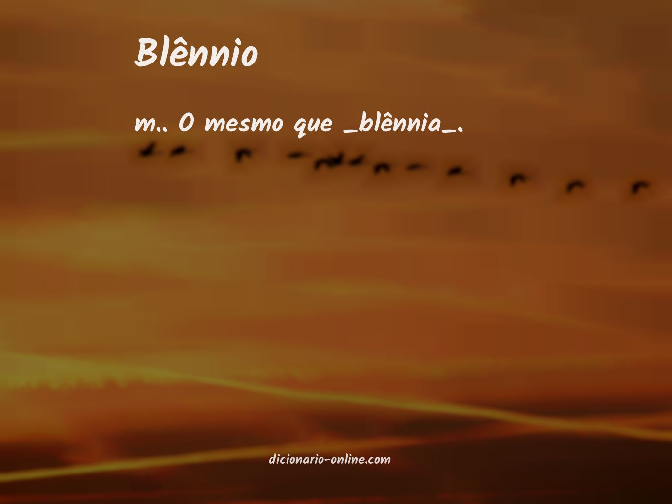 Significado de blênnio