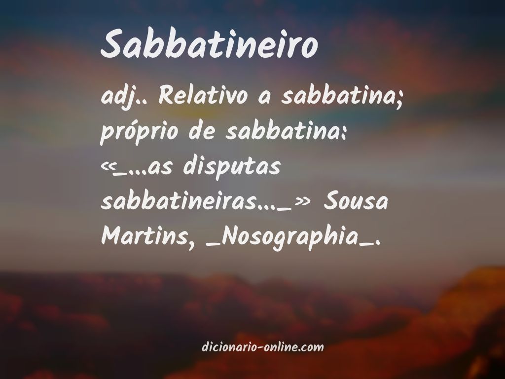 Significado de sabbatineiro