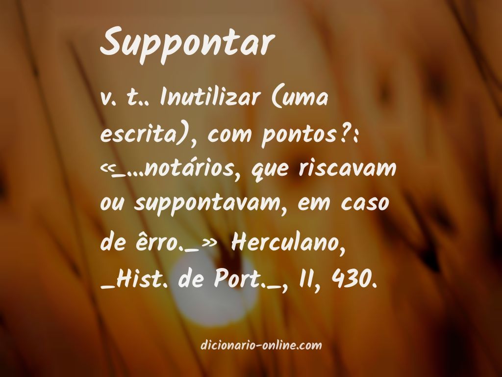 Significado de suppontar