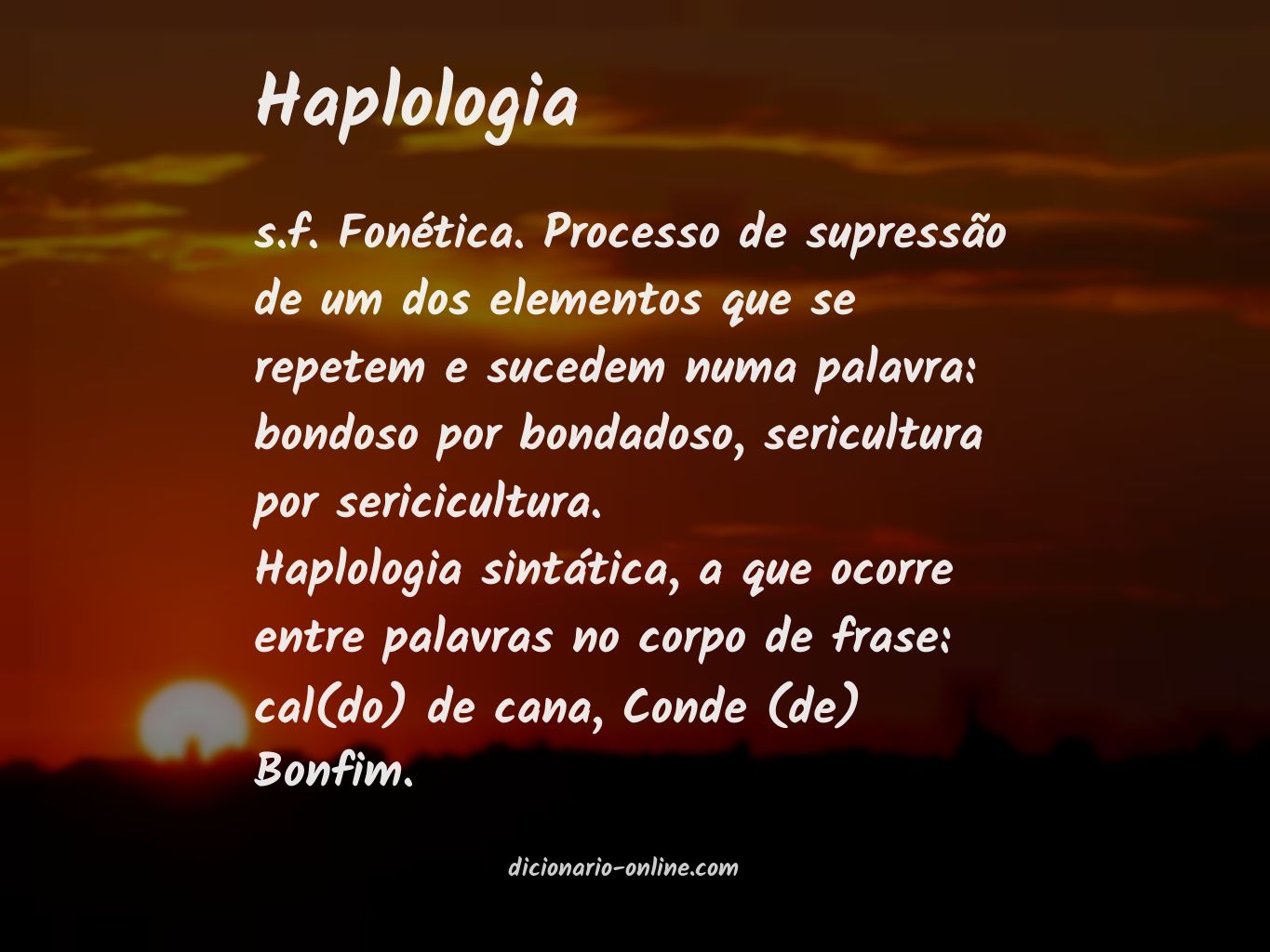 Significado de haplologia