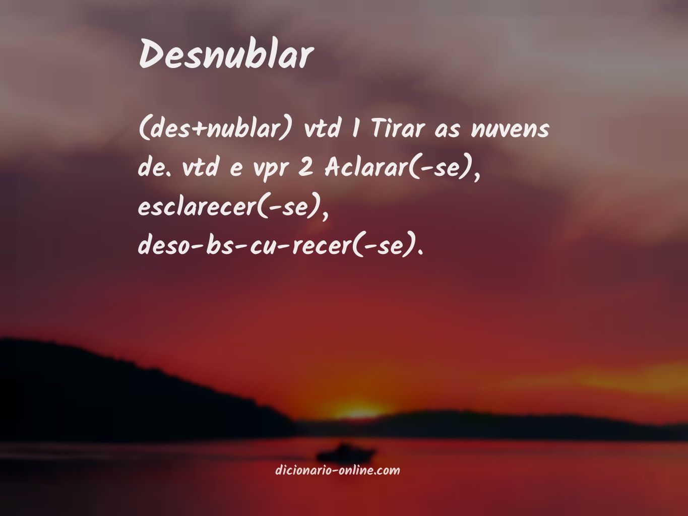 Significado de desnublar