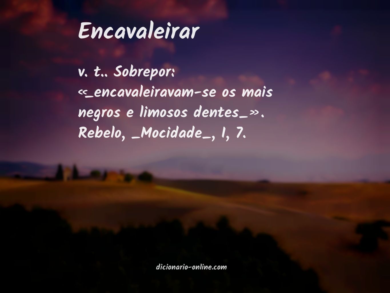 Significado de encavaleirar