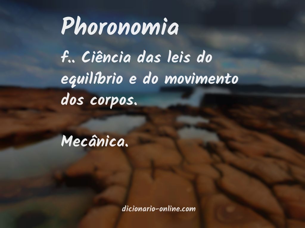 Significado de phoronomia