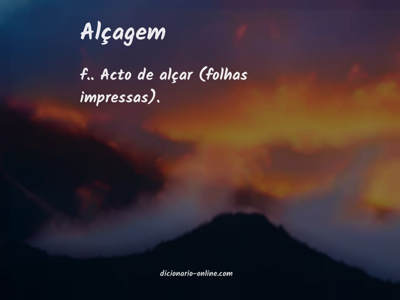 Significado de alçagem