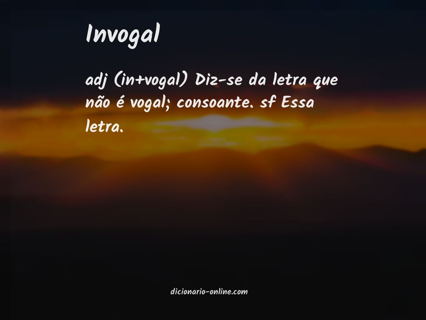 Significado de invogal