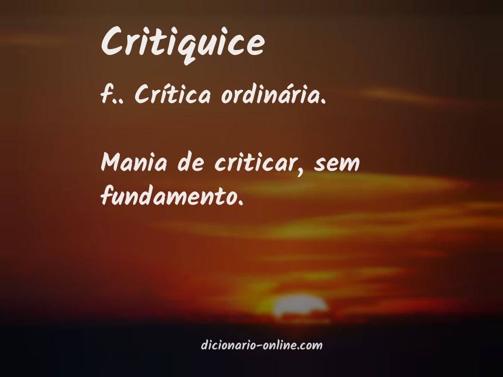 Significado de critiquice