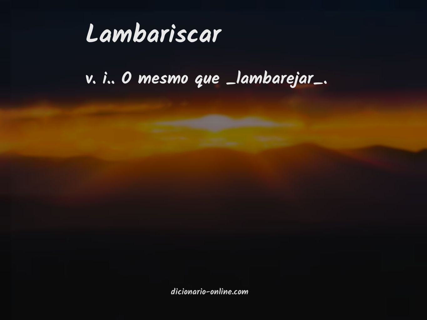 Significado de lambariscar