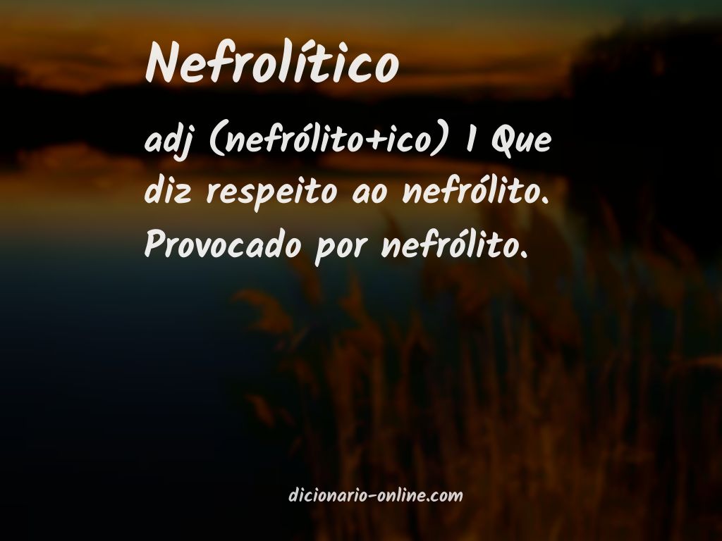 Significado de nefrolítico