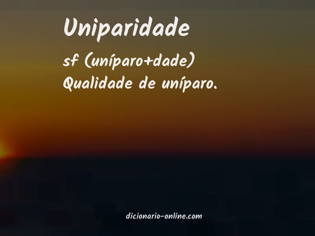 Significado de uniparidade