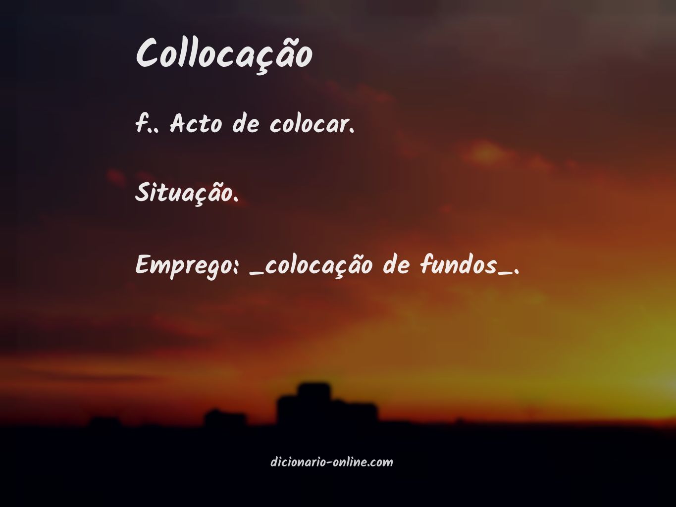 Significado de collocação