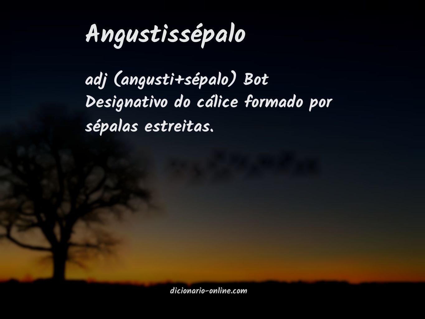 Significado de angustissépalo