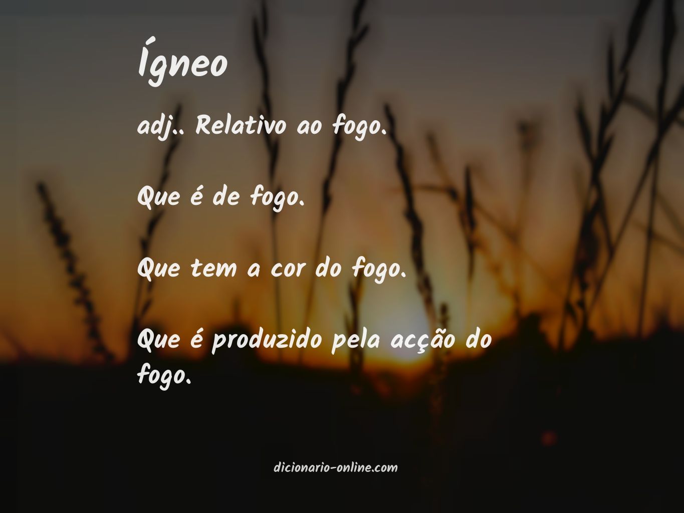 Significado de ígneo