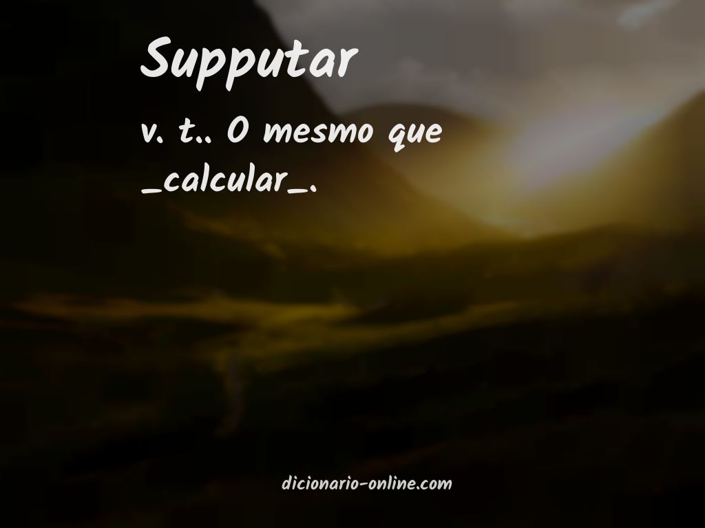 Significado de supputar