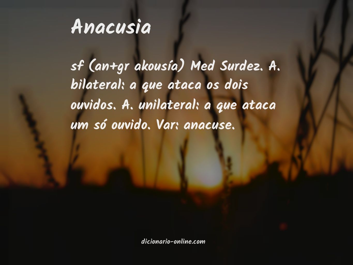 Significado de anacusia