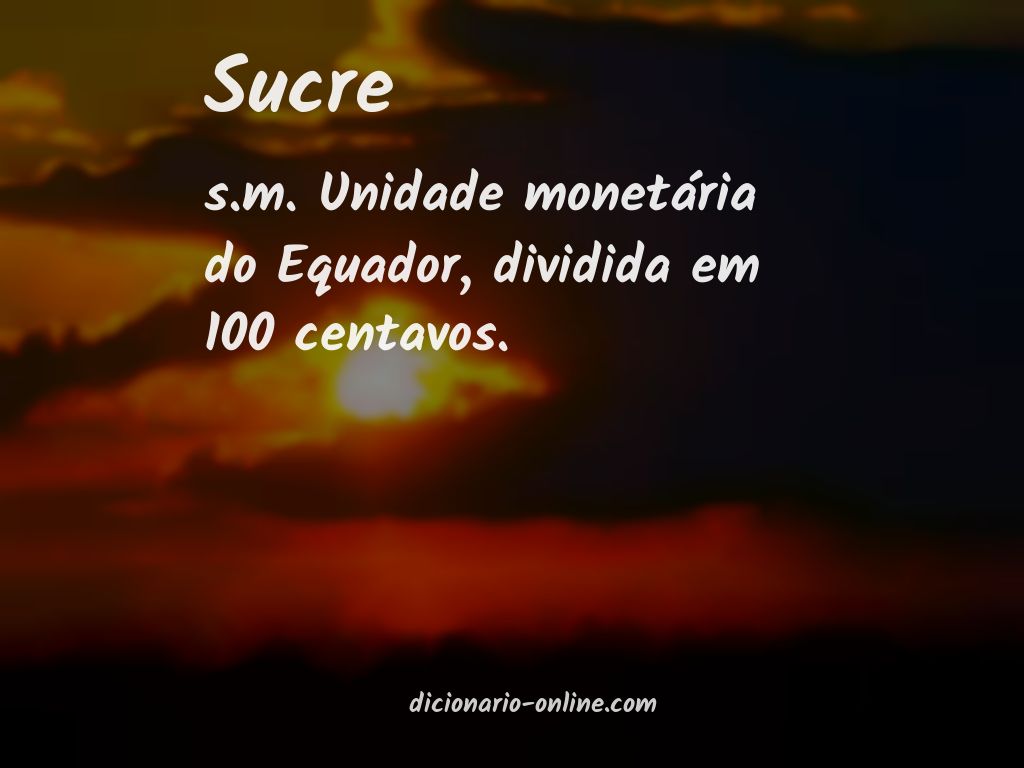 Significado de sucre