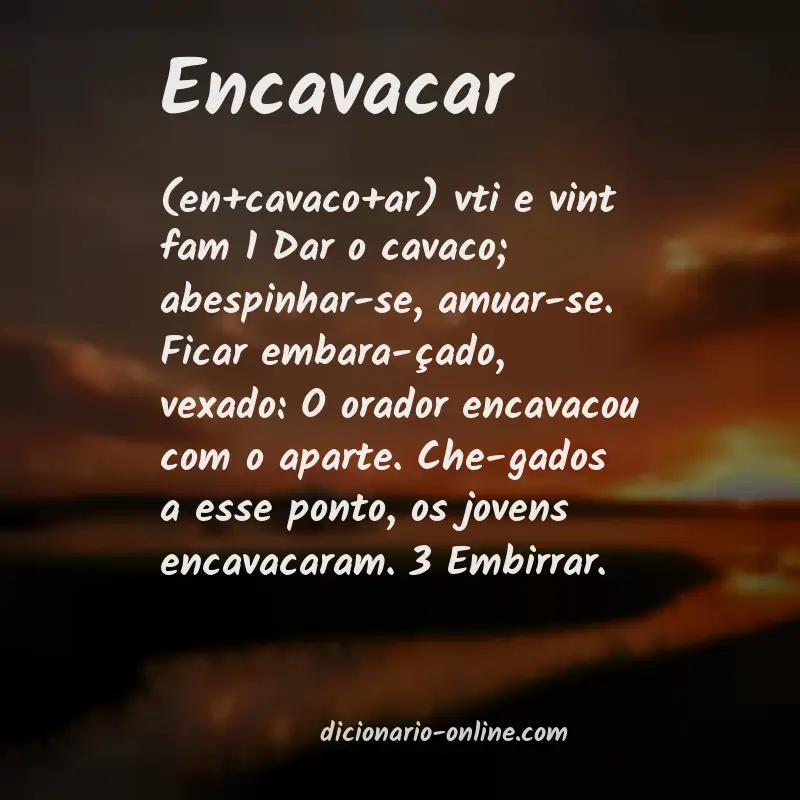 Significado de encavacar