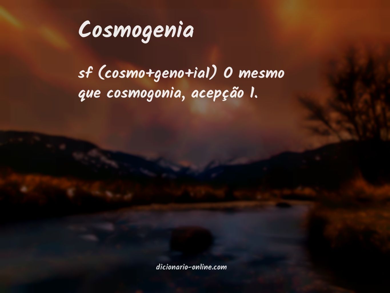 Significado de cosmogenia