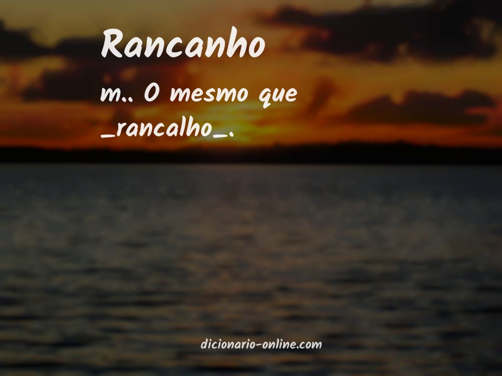 Significado de rancanho