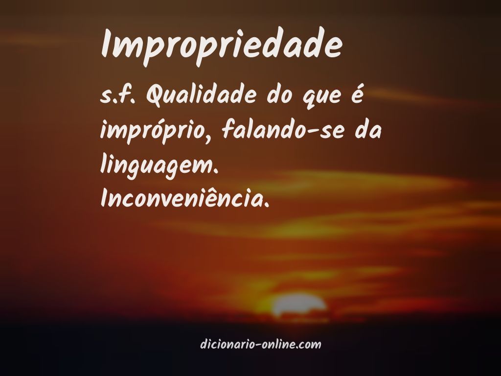 Significado de impropriedade