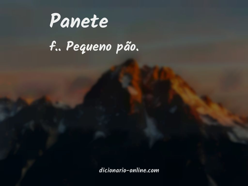 Significado de panete