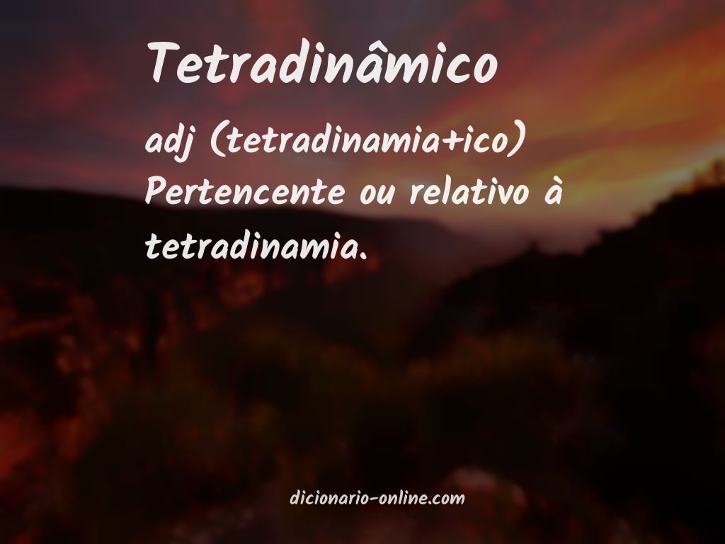 Significado de tetradinâmico