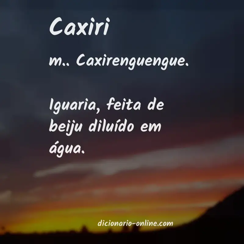 Significado de caxiri