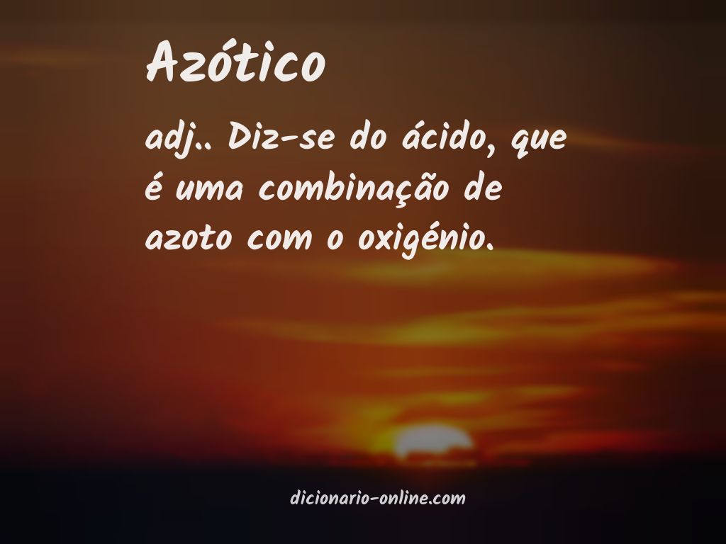 Significado de azótico