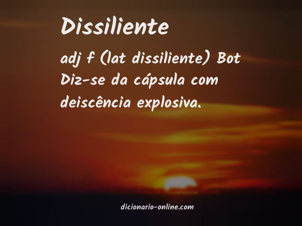 Significado de dissiliente