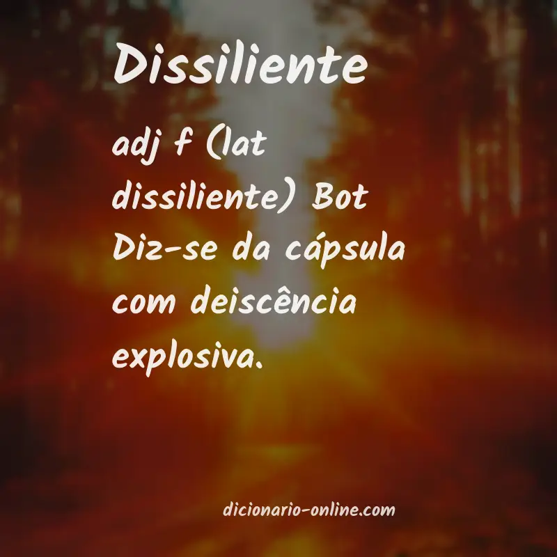Significado de dissiliente