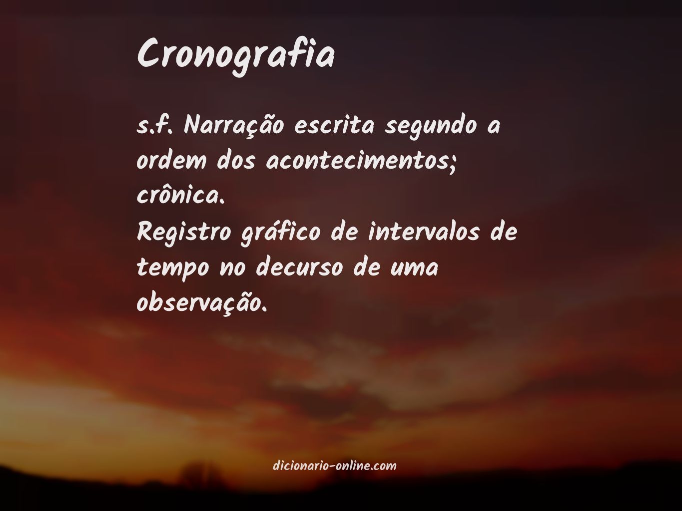 Significado de cronografia