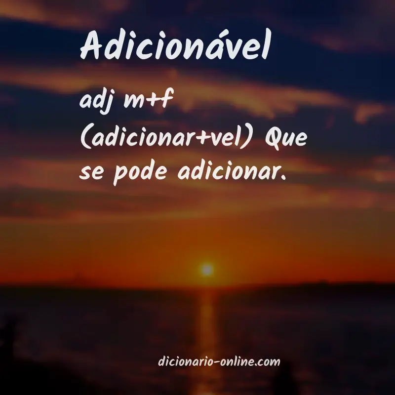 Significado de adicionável