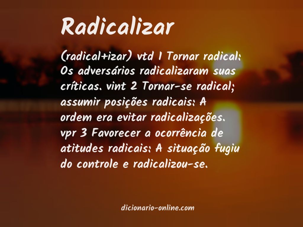 Significado de radicalizar