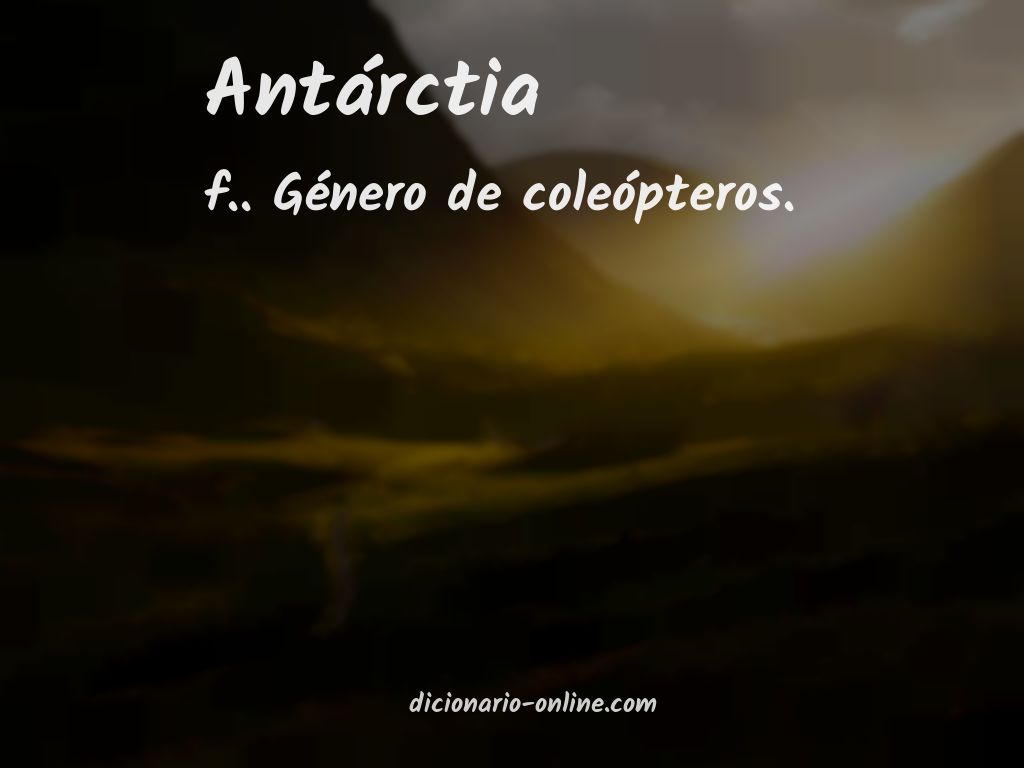 Significado de antárctia