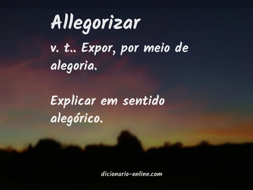 Significado de allegorizar