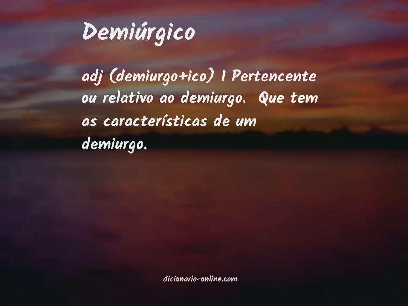 Significado de demiúrgico